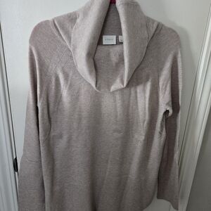 Cyrus Women's Taupe Cowl Neck Sweater